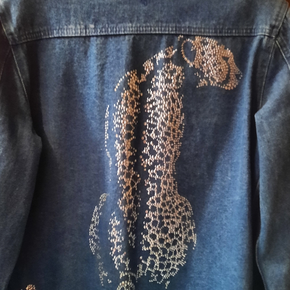 RARE! Christine Alexander Leopard Jean Jacket